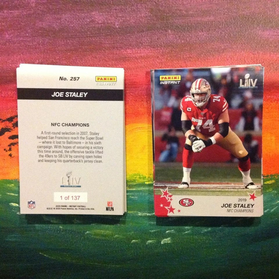 #257 Joe Staley 49ers - Logotipo do Super Bowl NFC CHAMPIONS 2019 Panini instantâneo - Imagem 1 de 1