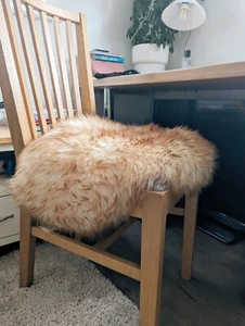 100% Genuine Sheepskin Fur Bench Chair Cushions Wool Skin Mat Dog Cat Rug Pads - Picture 1 of 28