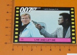 #50 JAMES BOND 007 LIVE AND LET DIE ROGER MOORE KOTTO MONTY GUM CARD 1985