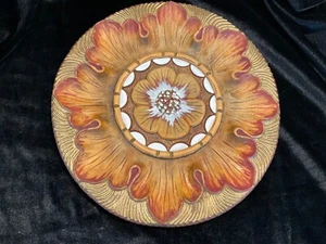 Vintage Carved Hawaiian Koa Wood Platter 13" Oyster Plate - Picture 1 of 4