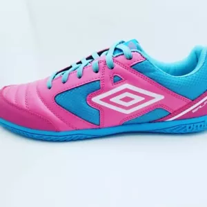 Umbro Sala Court IC Pink White Blue Indoor Soccer Shoes Size 9.5 US Mens NEW - Picture 1 of 7