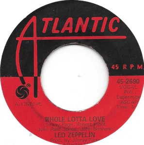 LED ZEPPELIN Whole Lotta Love/Living Loving Maid on Atlantic rock 45 HEAR - Picture 1 of 2