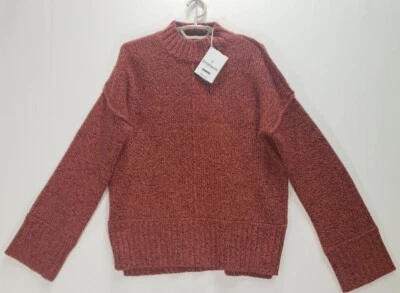Smartwool Sweater Womens LARGE Bell Meadow Merino Wool Chunky Knit Ginger NEW - Image 1 of 4