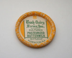 Vintage Bush Dairy Farms Flemington NJ Buttermilk Full Bottle Wax Cap NOS new - Picture 1 of 1