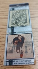 1933 Diamond Silver Football Matchbook Cover Ace Gutowsky Portsmouth Spartans