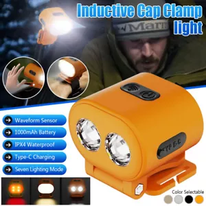 Magnetic LED Sensor Headlamp Hat Cap Clamp Light USB Rechargeable Wrist Lamp - Picture 1 of 19
