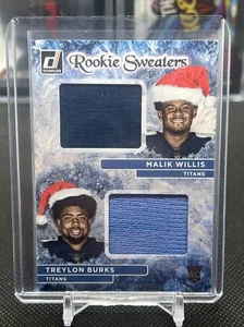 MALIK WILLIS + TREYLON BURKS 2022 DONRUSS SP DUAL ROOKIE SWEATERS RC PATCHES - Bild 1 von 2