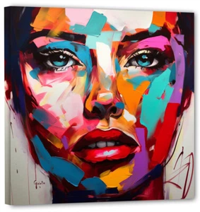 Face Woman Pop Abstract Picture 100x100 Excellent Current Art Modern FC6 - Picture 1 of 2