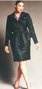 LANE BRYANT NWT $416 18 METALLIC MILITARY PENCIL SKIRT SUIT ISABEL TOLEDO women - Picture 1 of 4