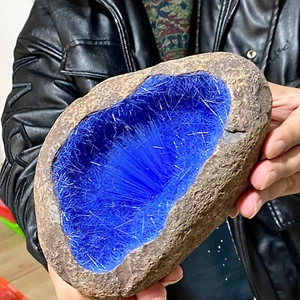 4.49LB Blue Natural Goethite Crystal Quartz Energy Ore Healing Mineral Specimen - Picture 1 of 13