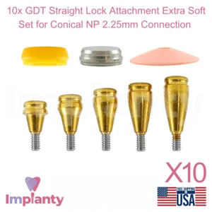 Juego de 10 accesorios de bloqueo recto dental de silicona extra suave cónico NP 2,25 mm - Imagen 1 de 12