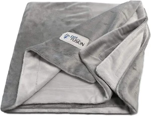 PetFusion Premium Pet Blanket (Small) 79 X 69cm Grey Reversible Micro Plush Soft - Picture 1 of 7