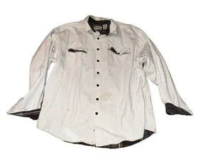 Vintage Eddie Bauer Mens XXXL Flannel Lined Long Sleeve Denim Shirt USA Tall - Picture 1 of 6