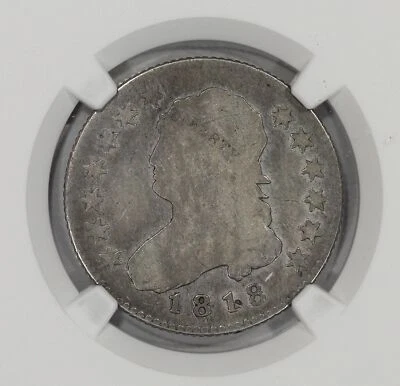 1818 25c Large Size Silver Capped Bust Quarter NGC VG Browning 3 - Image 1 of 4