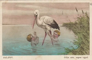 Balaton AK 1941 Golya neni engem vigyel Klapperstorch Kind Ungarn Magyar 2304136 - Bild 1 von 2
