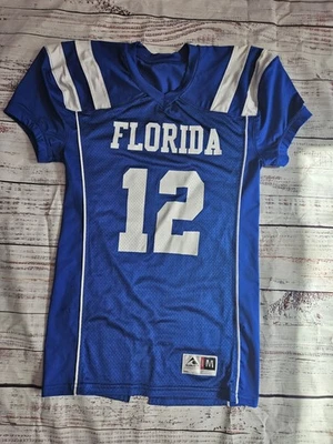 Camiseta de futebol Florida Blue #12 adulto média Augusta Sportswear entalhe na cauda - Imagem 1 de 4