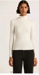 NUDE LUCY Florence Merino Skivvy top size XXL Salt Wool Blend - Picture 1 of 21