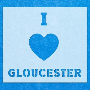 I Love Gloucester Stencil, Mylar Airbrush Painting Wall Art Crafts - Picture 1 of 36