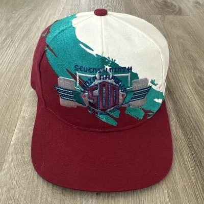 Vintage 90s Indy 500 79th Logo Athletic Wool Blend Splash SnapBack Hat Cap - Image 1 of 4