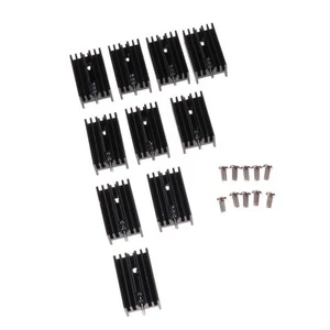 10 Stück 15x11x25mm Aluminium Kühlkörper für 220 Mosfet Transistoren schwarz - Afbeelding 1 van 7