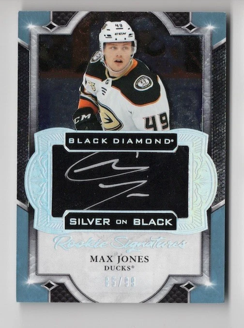 2019-20 Black Diamond Silver on Black Rookie Signatures Autograph Max Jones /99 - Image 1 of 1