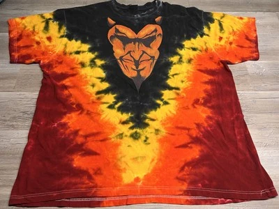 Liquid Blue Devil Satan Shirt Fire TieDye 3XL Oversized Travis Scott Graphic Tee - Image 1 of 4