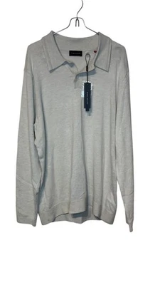 Suéter Polo Tahari Para Hombre Cuello Brezo Pullover Manga Larga Gris Mediano Nuevo con Etiquetas Foto 1 de 4
