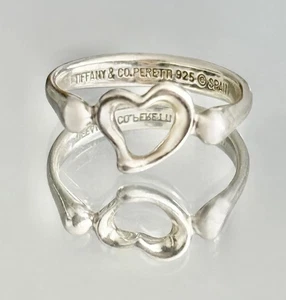 Anello Tiffany & Co Elsa Peretti in argento sterling 925 cuore aperto misura 5,5 SPAGNA - Foto 1 di 2