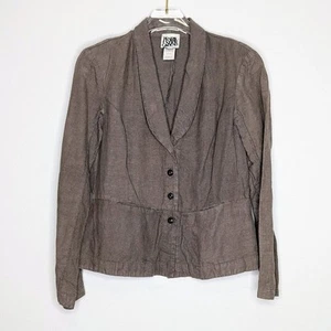 Prairie Underground Taupe Linen Long Sleeve Blazer Button Up Pockets Size M - Picture 1 of 8