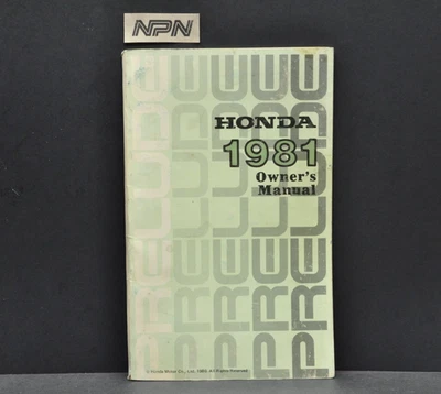 Manual del propietario Honda Prelude 1981 vintage libro original guía del coche Foto 1 de 4