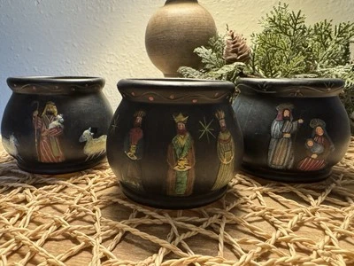 Juego de tres velas de belén de Navidad Susan Winget Lang primitivas  Foto 1 de 4