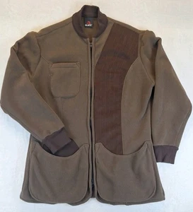 Vintage Polartec Fleece Shooting Jacket Brown Full Zip Mens Med Made In USA - Picture 1 of 8
