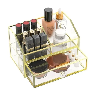 Organizador de Maquillaje para Tocador, Cajón de Vidrio Transparente Organización y Almacenamiento Jewe... Foto 1 de 4