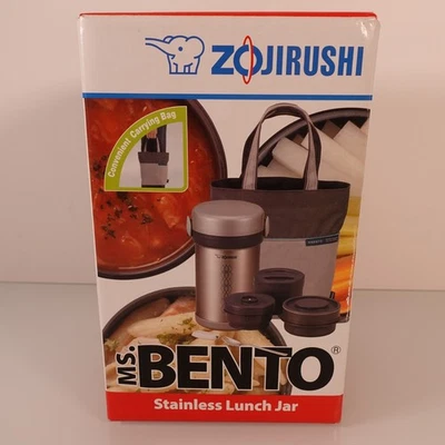 Ms. Bento Zojirushi Stainless Lunch Jar w/ Bag Hot or Cold Storage SL-NCE09 New - Image 1 of 4
