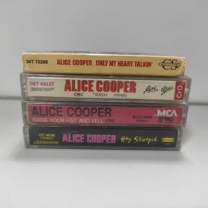 Lot of 4 Alice Cooper Cassette Tapes Heavy Metal Hard Rock Tested & Working - Picture 1 of 3