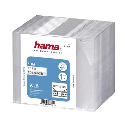Hama 20x CD Hüllen Jewel Case Slimcase Box Aufbewahrung Transparent Leerhüllen - Bild 1 von 2