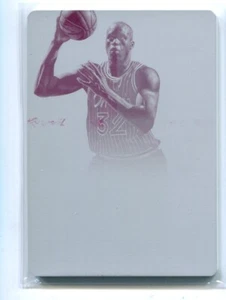 2015-16 Piatto Stampa Perfetto Magenta Shaquille O'Neal 1/1 Orlando Magic - Foto 1 di 2