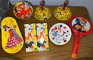 8 VINTAGE HOLIDAY, NEW YEAR'S EVE, PARTY NOISE MAKERS, U.S. METAL ADULT - Picture 1 of 8