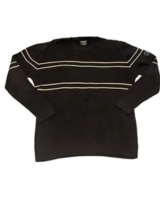 Polo Ralph Lauren Men’s Crew neck black and white preppy y2k XL striped sweater - Picture 1 of 5