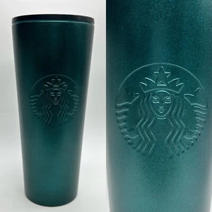 STARBUCKS Emerald Green 24 OZ Stainless Steel Travel Tumbler w/Plastic Lid 2020 - Picture 1 of 7