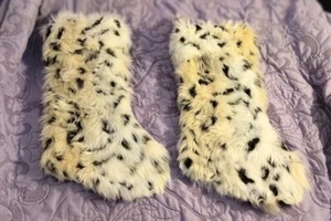 CHRISTMAS STOCKING LEOPARD FAUX FUR SET OF TWO 17 INCHES - Bild 1 von 4