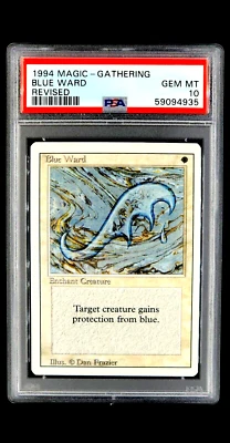 1994 MtG Magic the Gathering Revised Blue Ward Vintage PSA 10 Gem Mint POP 14 - Image 1 of 4