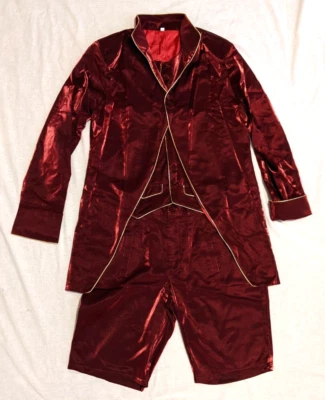Theater Cosplay Mozart Composer burgundy jacket & shorts, Men's 3XL New w/o tags - Image 1 of 4