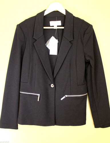 Giacca cappotto tuta elegante nuovo con etichette Michael Kors nero elegante blazer 10 $175