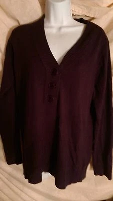 Kenneth Cole Suéter Para Mujer Morado Profundo/Ciruela, Talla Grande Foto 1 de 4