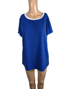 Anne Klein Blau Kurzarm Top Gr. L - Bild 1 von 8