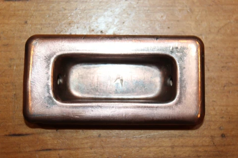 Antique Victorian Copper Plated Simple Recessed Window Sash Lift L-90 Cover