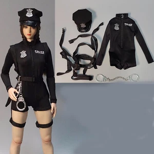 1/6 Policewoman Black Coat Hat Clothing Sets Model For 12'' Female Figure Body - Picture 1 of 4