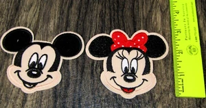 Classic Mickey & Minnie Mouse Embroidered Iron on or Sew on Patches New 3" X 3" - Picture 1 of 6