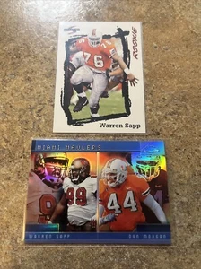 Lote de 2 cartas Warren Sapp 1995 puntuación RC y 2001 Topps cromo refractor TC11 raro - Imagen 1 de 4